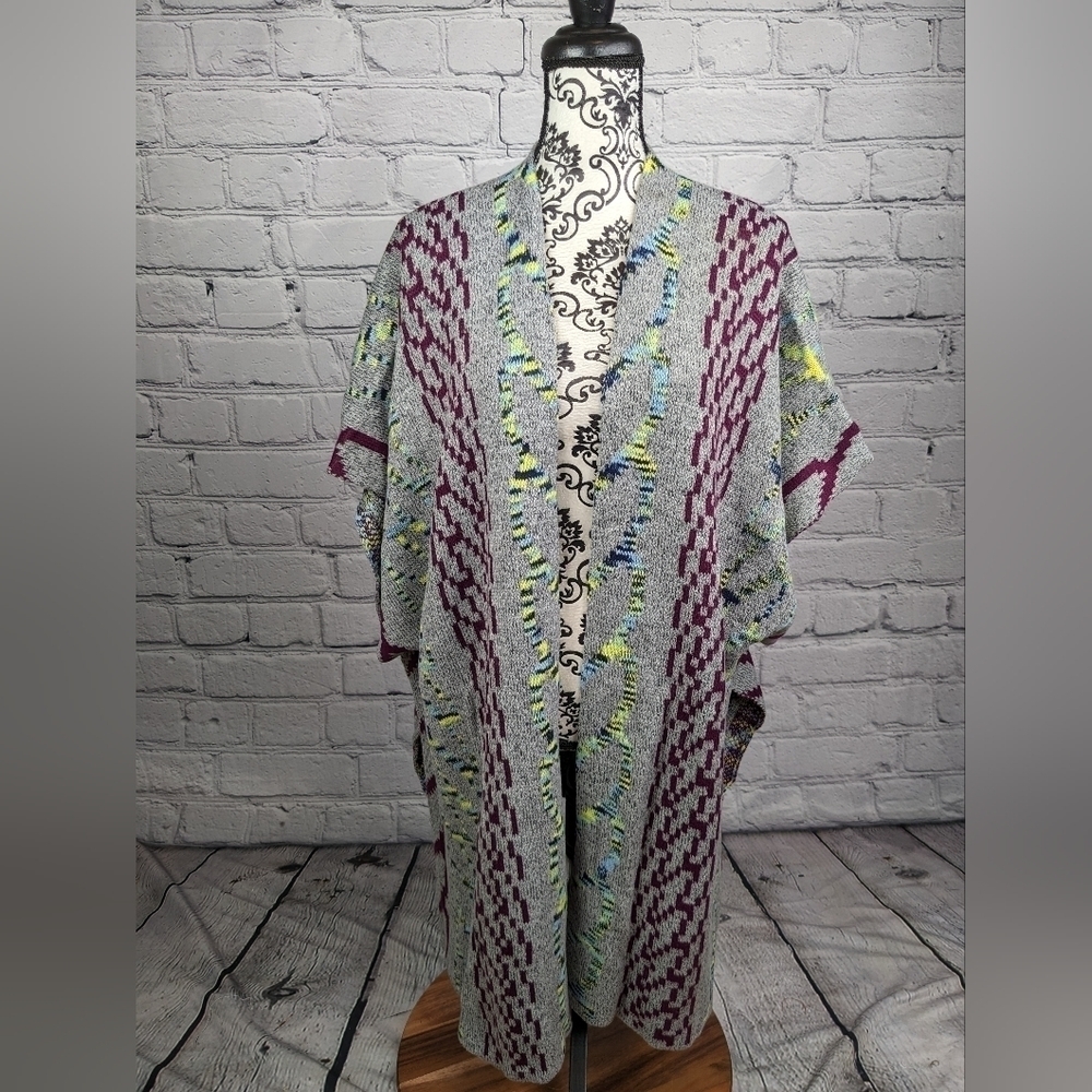 Indigo Thread women's open front geo print knit cardigan NWT One Size Missy b26